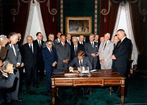 JFK signs the Limited Nuclear Test Ban Treaty