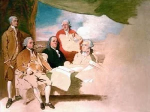 Incomplete painting of Treaty of Paris