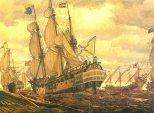 Painting of the Fleet of Peter the Great