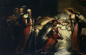 Othello weeping over Desdemona's body