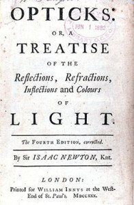 Title Page of Isaac Newton's Opticks
