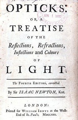 Title Page of Isaac Newton's Opticks