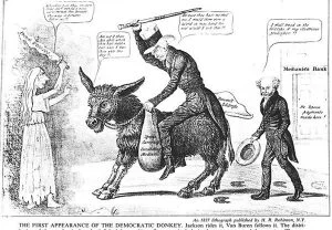 Democratic Party 1837 donkey cartoon
