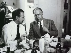 Bohr with Werner Heisenberg in 1934