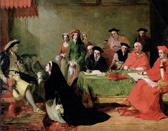 Painting of Catherine pleading her case against divorce from Henry