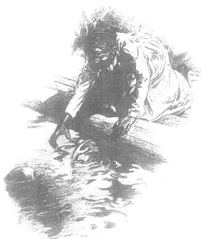 Mark Twain being rescued from drowning illustration