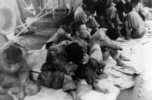 Japanese prisoners of war after the Battle of Midway