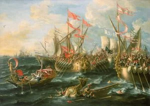 Painting of the Battle of Actium