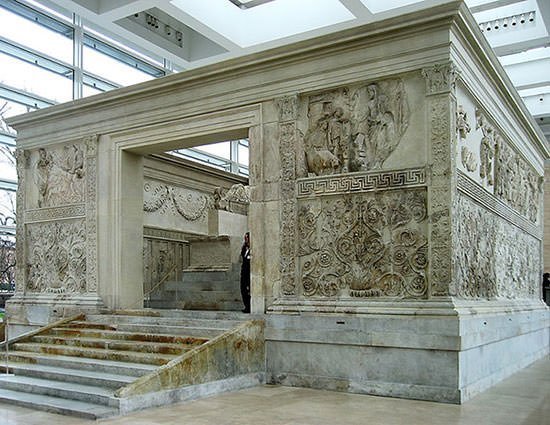 Ara Pacis, altar built in Augustan era, dedicated to Pax, the Roman goddess of Peace