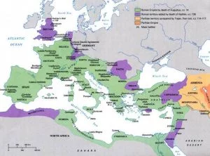 Map of the Roman Empire under Augustus
