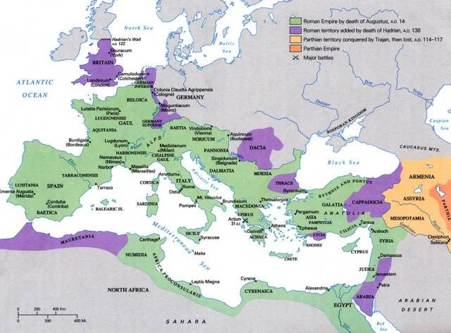 Карта Римской империи при Августе 