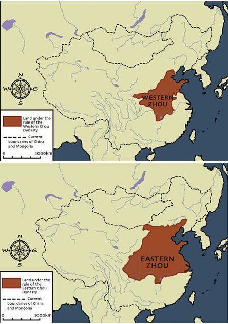 Western and Eastern Zhou Dynasty Map