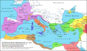 Map of Rome in 39 BC