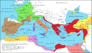 Map of Rome in 43 BC