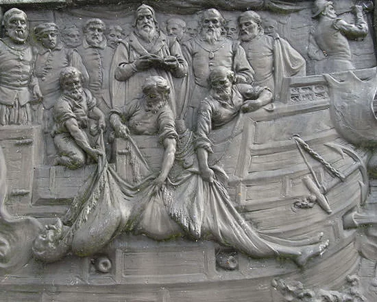 Burial at sea of Sir Francis Drake