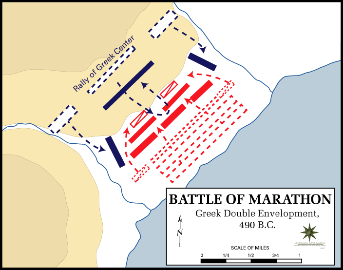 Battle of Marathon forces movement map