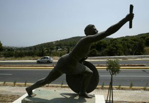 Modern statue of Pheidippides