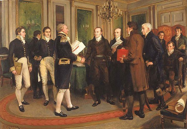 Painting of Signing of the Treaty of Ghent