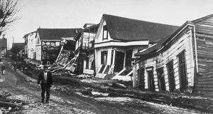 A Valdivia street after the 1960 earthquake