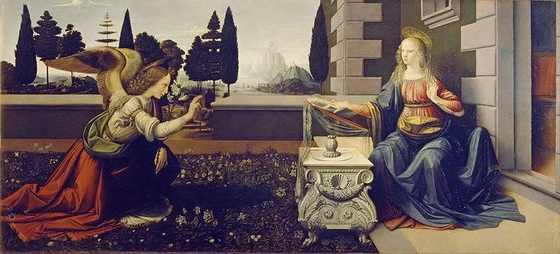 Annunciation (1475) - Leonardo da Vinci