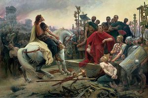 Painting of Vercingetorix surrendering to Caesar