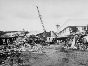 Hilo, Hawaii after the 1960 Chilean Tsunami