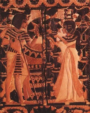 Tutankhamun and his wife Ankhesenamun