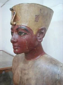Wooden bust of Tutankhamun