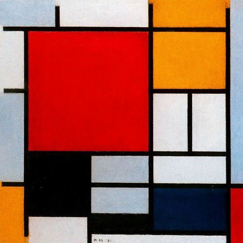 Composition with Large Red Plane, Yellow, Black, Gray and Blue (1921) - Piet Mondrian