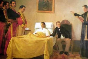 Painting of Death of Simon Bolivar