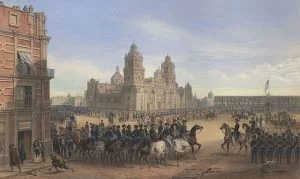 Painting of the Battle for Mexico City