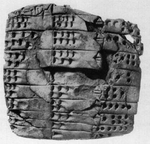 Sumerian tablet with numbers