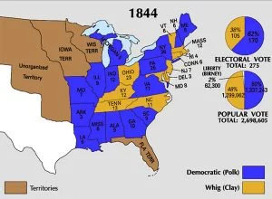 Electoral Map of the 1844 U.S. Presidential Elections