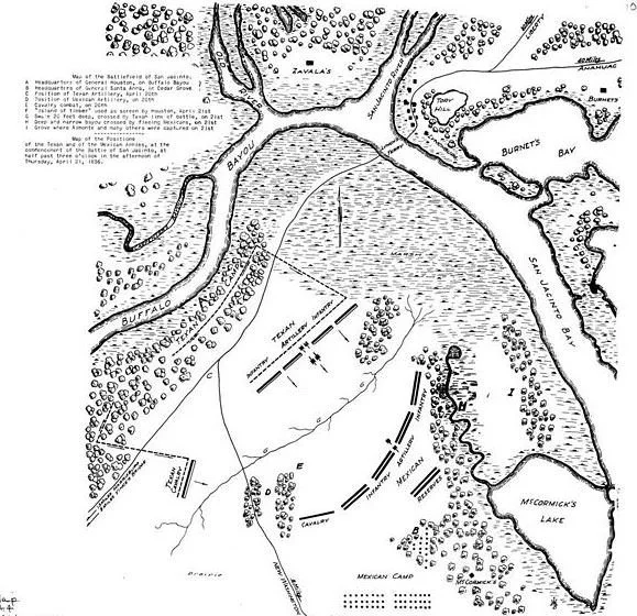 Map of San Jacinto battle