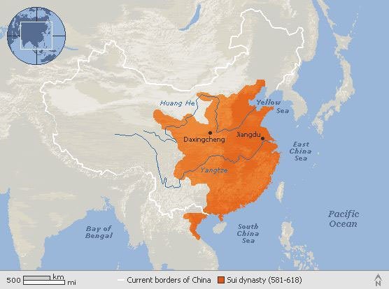 Map of Sui dynasty