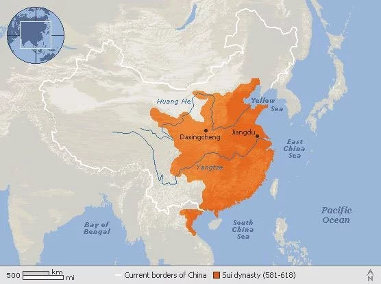 Map of Sui dynasty