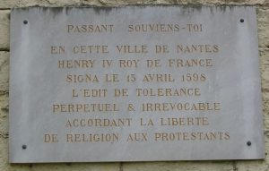 Plaque commemorating the Edict of Nantes