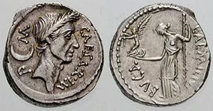 Roman Coin depicting Julius Caesar