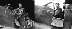 Eric Stanley Lock with his Supermarine Spitfire