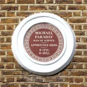 Michael Faraday apprenticeship plaque