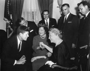 Helen Keller and John F. Kennedy