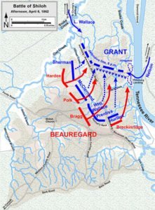 Battle of Shiloh Map - April 6 afternoon