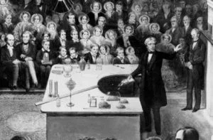 Michael Faraday delivering a Christmas lecture at the Royal Institution