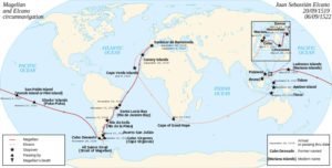 Map of the first world circumnavigation