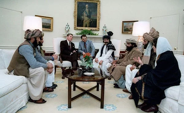 President Reagan meeting Afghan leaders