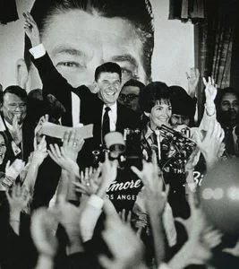 Reagan and his wife Nancy after winning Governorship of California
