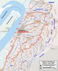 Battle of Vicksburg Map, June 23 - July 4, 1863