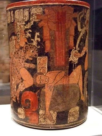 Maya vessel with a scene of human sacrifice