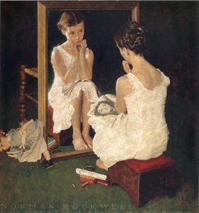 Girl at Mirror (1954) - Norman Rockwell