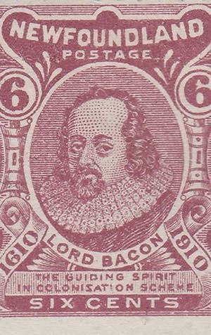 Newfoundland 1910 stamp honouring Francis Bacon